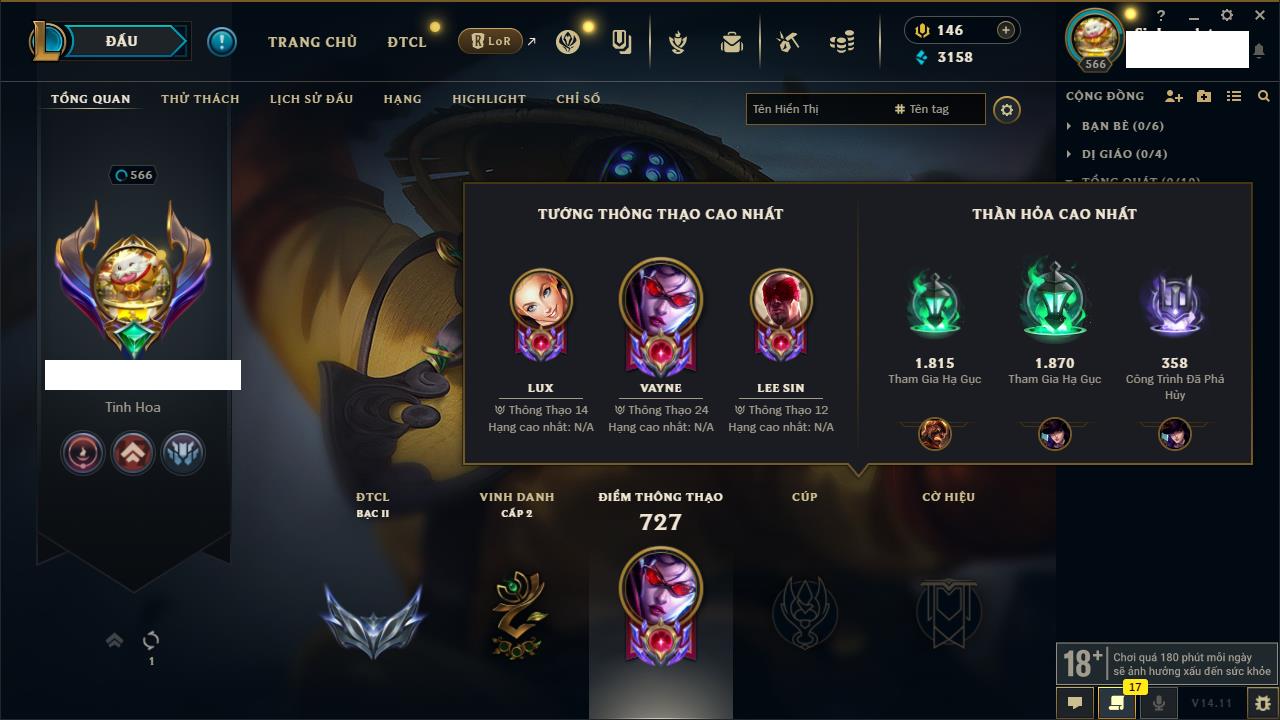 Acc #262930 - Full Skin LMHT - Full Pét ĐTCL