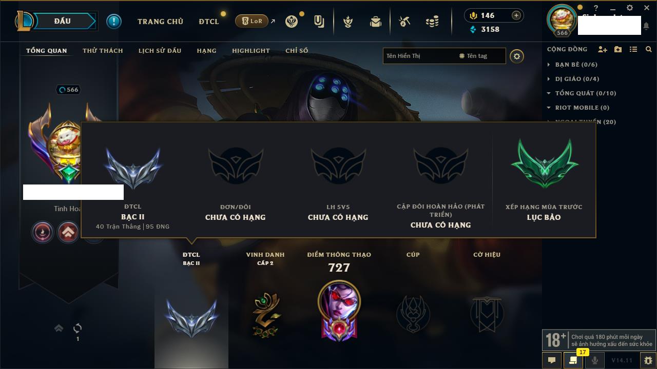 Acc #262930 - Full Skin LMHT - Full Pét ĐTCL